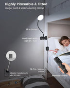 Glocusent 5W Desk Lamp with Remote, 3 Colors & 5 Brightness Reading Lights | - Image 2