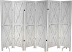 Premium Home 6-Panel Room Divider – Rustic White Barn Door, X Pattern Folding by PremiumHomeDecor
