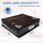 Clear Zippered Plastic Clothes Storage Bags, 6 Pack, Size: 15.7 x 13.8 x 3.9 - Image 2