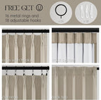 Pinch Pleated Full Blackout Linen Curtains 120 Inch - Image 4