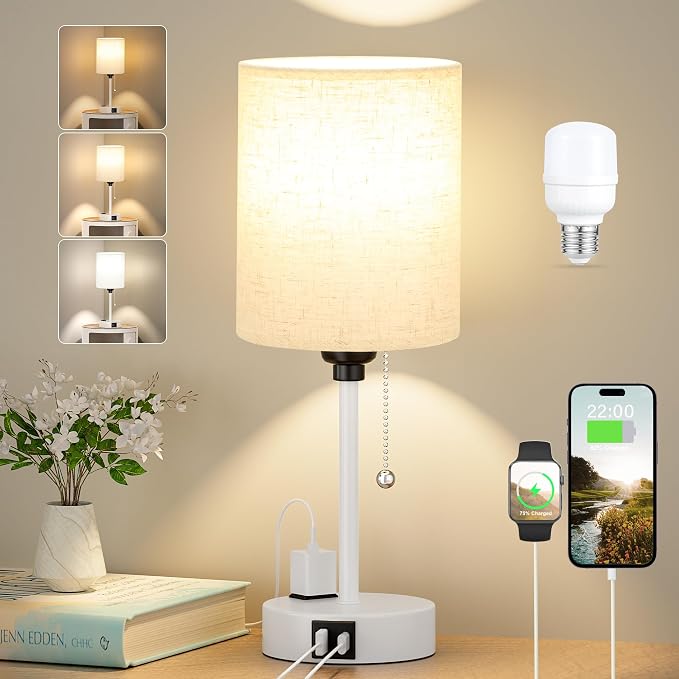 Small Bedside Table Lamp for Bedroom, Desk Lamp by DicooolDirect