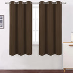 100% Blackout Curtains 40 x 63 Inch/Chocolate Brown Curtains 2 Panels - Image 2