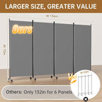 Room Divider 136'' Wide Folding Room Divider Panel - Image 2