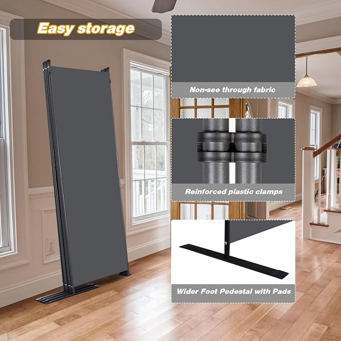 Room Divider, 6 Panel Folding Privacy Screens - Image 4