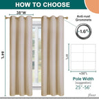Diraysid 100% Blackout Curtains Beige Linen Curtains - Image 3