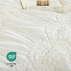 JANZAA King Size Quilt, Cream White King Quilt Bedding Set - Image 6