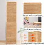 Bamboo Mesh Woven Room Divider 5.6FT, 4 Panel Folding Privacy Screen, Folding - Image 3