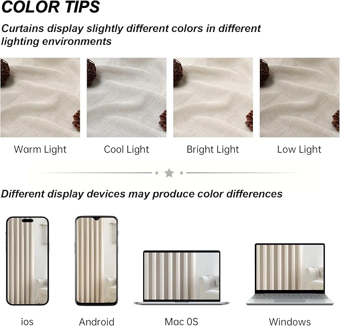 Topfinel 102 Inch Beige Blackout Curtains1 Panel, Autumn Double Layer Linen - Image 8