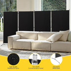 RANTILA 4 Panel Room Divider, 6 Ft Tall Folding Privacy Screen Room Dividers - Image 4