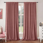 BGment Dusty Rose Pink Velvet Blackout Curtains 84 Inches - Image 2