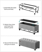 SONGMICS Storage Ottoman Bench, Foot Rest - Image 7