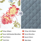 Cmfshape Summer Floral King Quilted Bedspread, Romantic Pink Quilt Set - Image 5