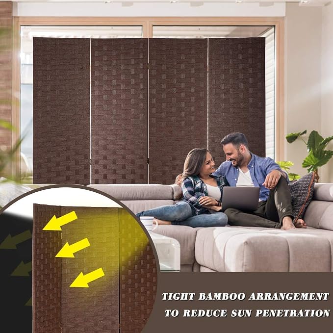 Room Dividers and Folding Privacy Screens 4 Panel 6 ft Foldable Portable Room - Image 7