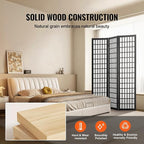 VEVOR Room Divider, 3 Panel Japanese Room Divider, Wood Folding Privacy Screen - Image 4