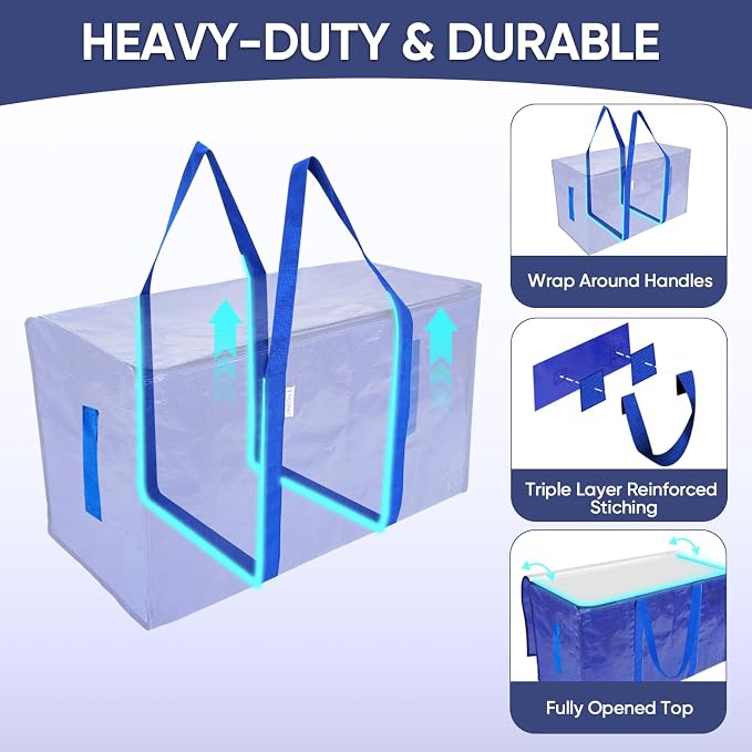 TICONN 12 Pack Extra Large Moving Bags Heavy Duty - Image 2
