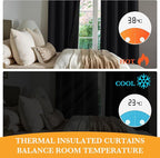RYB HOME Black Blackout Curtains 63 inches Length - Image 5