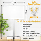 21" Set of 2 Touch Control Table Lamps - Image 9