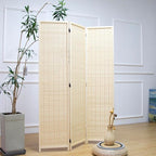 3 Panel Room Divider and Folding Panel Screen, Bamboo Panel Divider Screen - Image 4