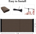 Custom Size 2.5'x19' Brown Balcony Privacy Screen 90% UV Block | Windscreen - Image 3