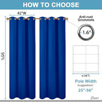 Diraysid Royal Blue Grommet Blackout Curtains - Image 3