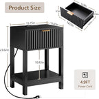 Nasonet Night Stand Set 2, Fluted Nightstand - Image 2