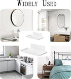 2Pcs Foldable Floating Shelves for Wall, No Drill Adhesive Shelves – for - Image 7