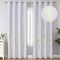 Greyish White Room Darkening Curtains 90 Inches Long by ESTELARTEXTILER