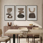 Large Framed Neutral Abstract Canvas Wall Art - Image 3