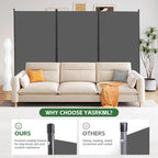 3 Panel Folding Room Divider, Sturdy Frame Freestanding Wall Divider | - Image 2