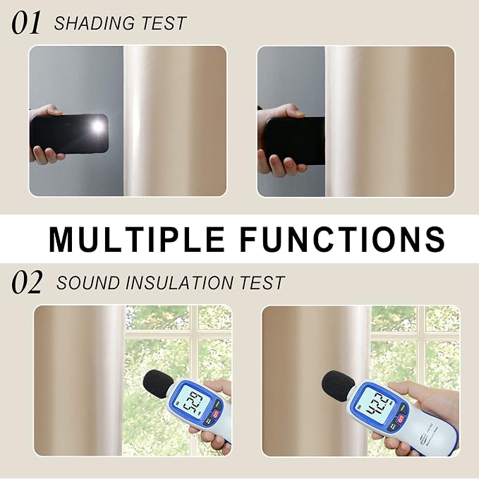 XWZO 100% Blackout Window Curtains - Image 4