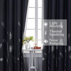 Silver Palm Tree Unique Design Pattern Blackout Curtains Energy Saving Curtains - Image 6