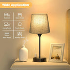 Black Bedside Lamps Set 2 for Bedroom - Image 6