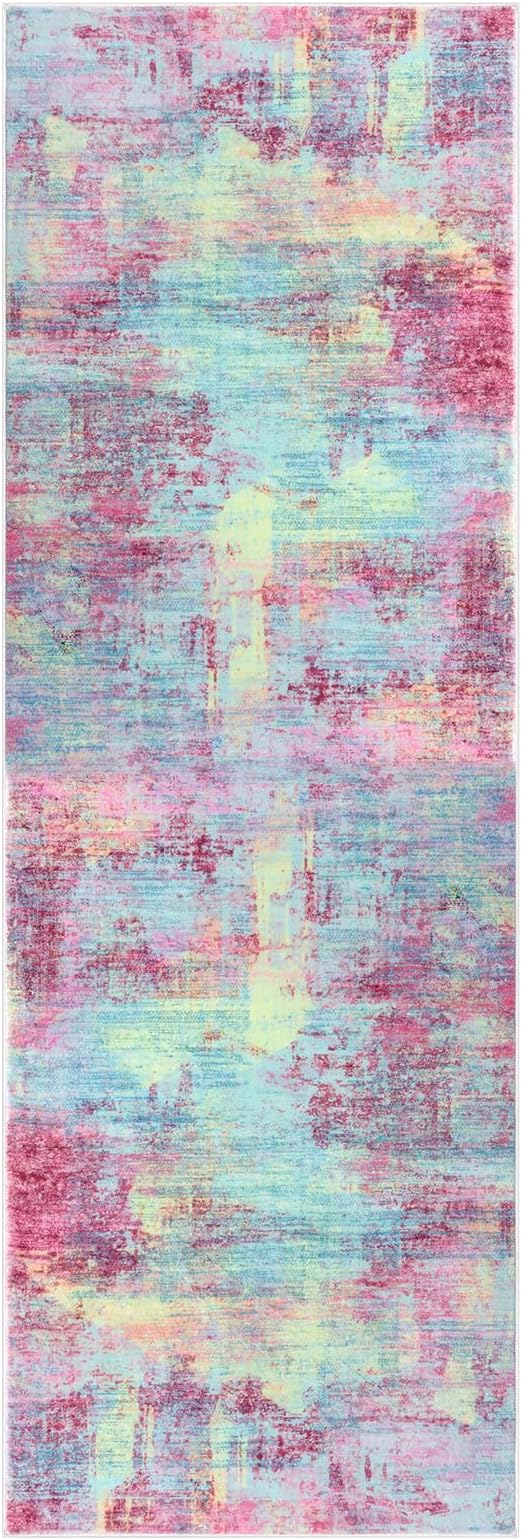 Abstract Runner Rug 3x8 Ft Washable Runners - Image 9