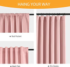 RYB HOME 100% Blackout Pink Curtains - Image 7