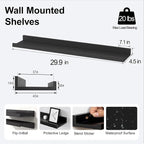 Black Floating Shelves for Wall Decor, 30 in Shelf - Image 3