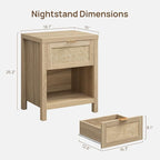 SICOTAS Nightstands Set of 2 Rattan Night Stand - Image 3
