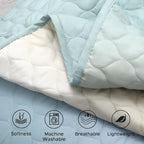 Quilt Set Full Queen Size 3 Piece, Gradient Green Pattern Printed Bedding - Image 6