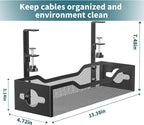 Under Desk Cable Management Tray 3 Pack, Cable Management Under Desk No Drill - Image 6
