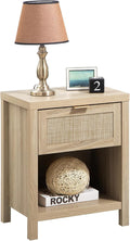 SICOTAS Rattan Nightstand 19.7" Boho Night Stand by SICOTAS