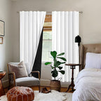 BGment Pure White 100% Blackout Curtains - Image 9