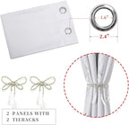 Greyish White Room Darkening Curtains 2 Panels - Image 4