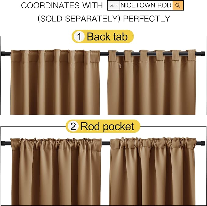 NICETOWN Blackout Curtain Panels Window Draperies - Image 3