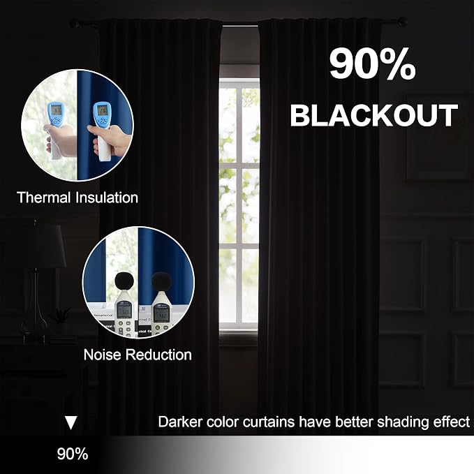 Navy Thermal Insulated Blackout Curtains - Image 6