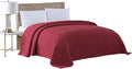Beatrice Home Fashions Full Channel Chenille Bedspread, Burgundy | Soft by BeatriceHomeFashions