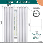 Diraysid 100% Blackout Curtains White Linen Curtains - Image 4