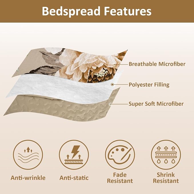 WONGS BEDDING Fall Quilt King Size, Soft Microfiber Reversible Bed Cover Set - Image 6