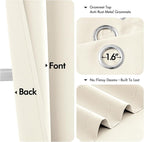 MIULEE Blackout Curtains for Bedroom 2 Panels 40 x 45 Inch Long Beige White | - Image 4