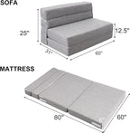 Folding Sofa Bed, Convertible Sleeper Chair - Image 2