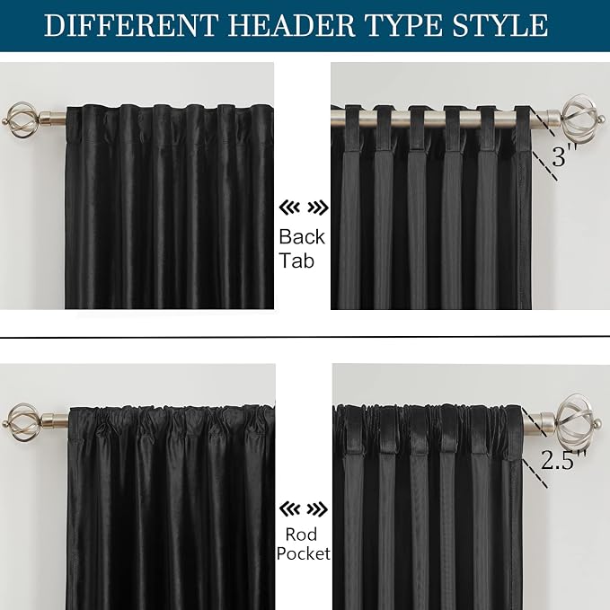PRIMROSE Black Curtains 84 inch - Image 2