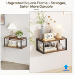 Floating Nightstand Set of 2, Wood Bedside Shelf Wall Mounted Nightstand - Image 3
